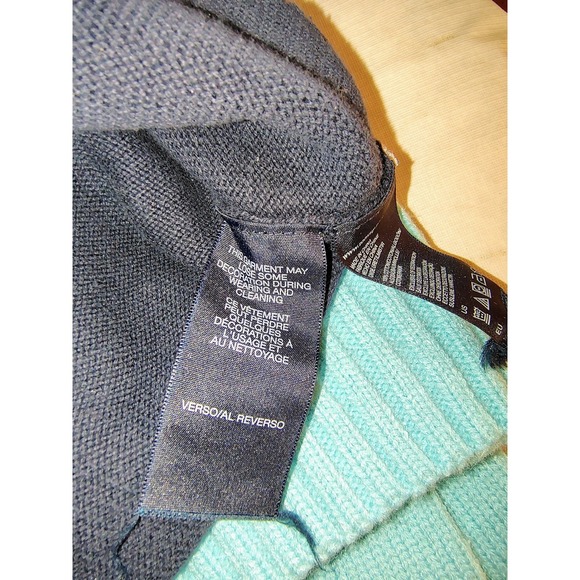 Tommy Hilfiger Sequin H Logo Navy Blue Sweater Pullover V neck - Picture 6 of 8